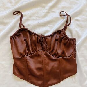 Brown KENDALL x KYLIE Pacsun Crop Top Corset 🤎
